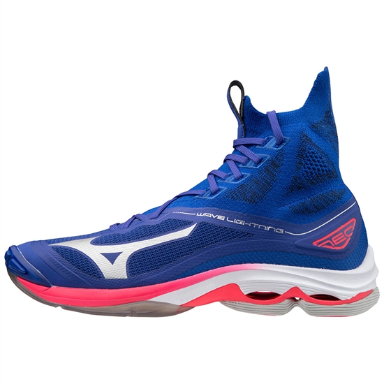 Mizuno Wave Lightning Neo Röplabda Cipő Férfi Kék / Rózsaszín Titán | KIZQ-90732