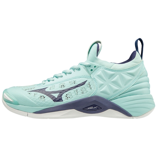 Mizuno Wave Momentum Röplabda Cipő Női Kék Fehér | DFJH-76938