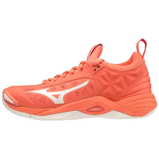 Mizuno Wave Momentum Röplabda Cipő Női Korall / Fehér | JKIU-32508