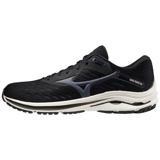 Mizuno Wave Rider 24 Futócipő Férfi Fekete / Sötétkék / Fehér | CFMN-86293