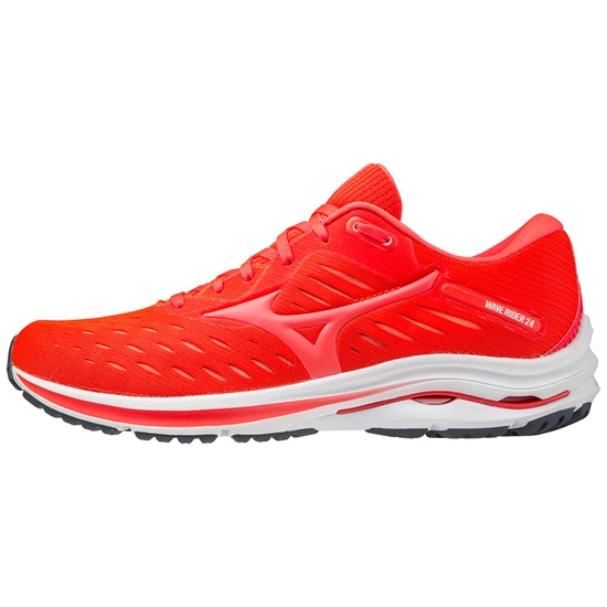 Mizuno Wave Rider 24 Futócipő Férfi Piros / Korall | QNYB-28179