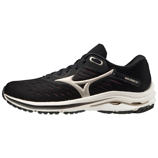 Mizuno Wave Rider 24 Futócipő Női Fekete / Arany Platina | ELCK-85421