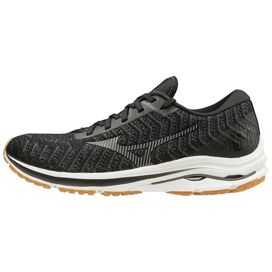 Mizuno Wave Rider 24 WAVEKNIT Futócipő Férfi Fekete / SötétSzürke | MRPO-20463