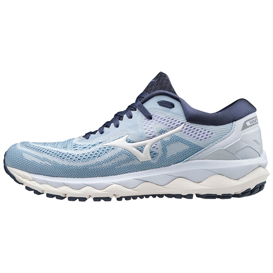 Mizuno Wave Sky 4 Futócipő Női Fehér / Sötétkék | JQEO-17325