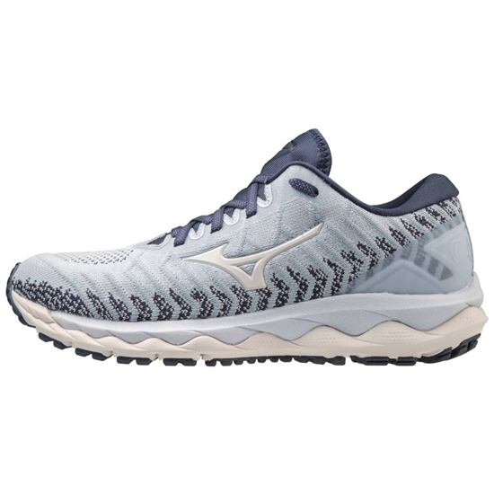 Mizuno Wave Sky 4 WAVEKNIT Futócipő Női Fehér / Sötétkék | YBCZ-42309