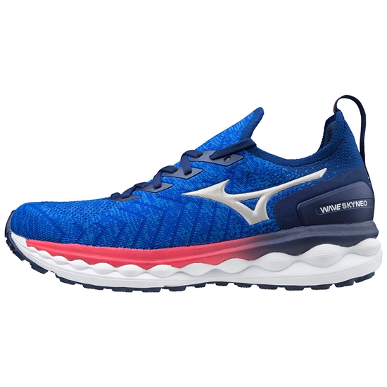 Mizuno Wave Sky Neo Futócipő Férfi Kék / Titán / Rózsaszín | EHQJ-30297