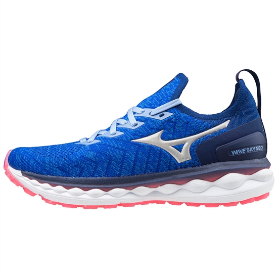 Mizuno Wave Sky Neo Futócipő Női Kék / Titán / Rózsaszín | WVJL-31246